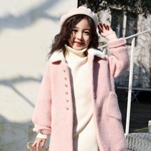 베베몽스토리 여아용 안감누빔 금장버튼 코트
