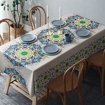 알럽홈 전통패턴 방수패브릭 식탁보, Type3, 140 x 180 cm