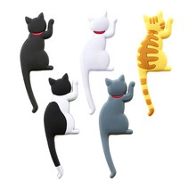 모나코올리브 꼬리감는 자석 캣후크, 솔리드화이트, 솔리드그레이, 솔리드블랙, 치즈태비, 턱시도, 5개