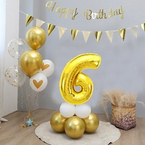 피앤비유니티 대형 숫자 가랜드 세트, 골드6