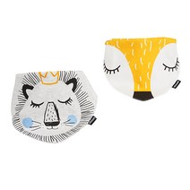 아기 고급 스카프빕 턱받이 2종 세트, 1 사자여우, 1세트