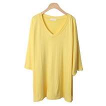 느루아 여성용 V넥 박스 티셔츠 T6505K13