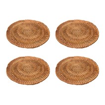 등나무 라탄 코스터 4p