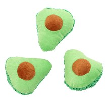 요기쏘 고양이 아보카도 캣닢 봉제 인형, 그린, 3개