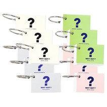 더오픈하우스 물음표 두꺼운 표 무줄 링 단어장 4종 x 3p 세트 23-6076, 아이보리, 핑크, 그레이, 그린, 1세트