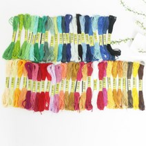 홈데코 십자수용 면사 자수실 50종 세트, 혼합색상, 8m, 1개