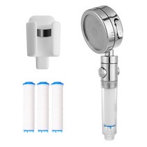 퓨어스탑 4단 정수 필터샤워기 + 링 거치대 화이트 + 필터 3p, 1세트