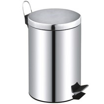 댐퍼 무소음 페달 스텐 휴지통 8L, 1개, 실버