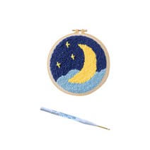 생활의지혜 펀치니들 DIY 자수 + 고급형 바늘 세트, 1세트, 밤과달