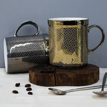 티티컵 티케티타늄 세라믹 머그컵 400ml x 2종 세트, 골드, 실버, 1세트