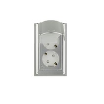 빅토리라이팅 방수 세로 2구 콘센트 나노실버, 1개