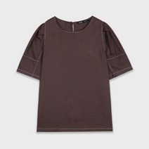 미쏘 스티치 퍼프소매 블라우스