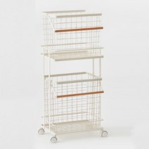 한샘 컴포트 와이어 햄퍼 빨래바구니 2단, 화이트