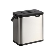 르리에 스텐 주방 음식물 쓰레기통 3L, 그레이 + 블랙