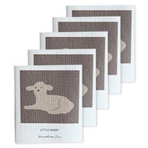 양손컴퍼니 다회용 종이행주 강아지, 1개, 5개입