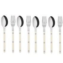 사브르 비스트로 티스푼 + 케이크 포크 세트, 아이보리, 티스푼 4p + 케이크 포크 4p