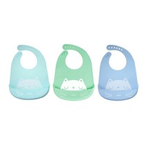 조이멀티 하트 야옹 실리콘 턱받이 남아, 랜덤발송, 3개