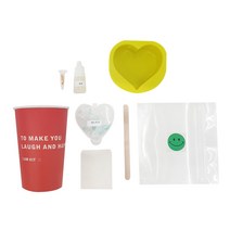 노브워크샵 컵키트 하트 아이스솝 보석 비누 DIY 패키지, 민트+하트몰드, 랜덤발송(종이컵, 봉투, 스티커)