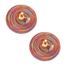 w에이블 감성 원형 테이블 매트 컵받침 2p, 14 레드 새틴, 지름 36cm
