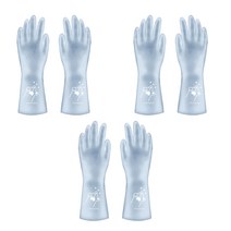 리즈제이니 라텍스 고무장갑 M, 10 젤리 블루 캣 클로, 3세트