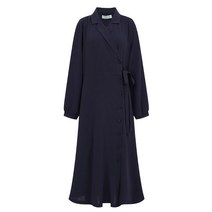 탱커스 사선 버튼 랩 프릴 롱원피스