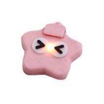 바이담수미 강아지 야간산책 작은별 충전식 LED 펜던트, 파스텔핑크 찡긋눈