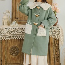 메이첼 여성용 빈티지 러블 포켓 더플 미디 코트 00331