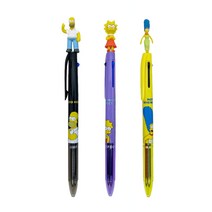 심슨 마스코트 3색 볼펜 3종 세트 0.5mm, 호머, 리사, 마지, 1세트