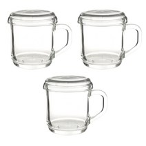 삼호유리 럭키글라스 유리 뚜껑 + 머그잔 300ml 세트 LG-312111&775803, 3세트