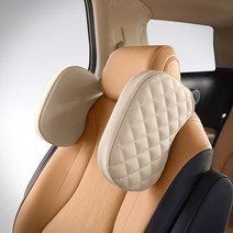 케이엠모터스 카니발 KA4 차량용 헤드레스트 메모리폼 퀼팅 머리 받침대, 코튼 베이지, 1개