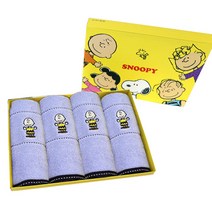 스누피 베스트 프렌즈 no 40 수건 4p, 파랑, 1개