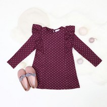 여아용 눈꽃 도트 러플 원피스