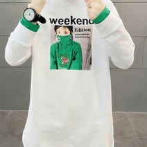 여성용 기모 반폴라 소매컬러 이너 맨투맨