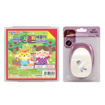 포코스 ReZo 모양펀치 R-36 + 종이나라 양면 색종이 10종 x 10p + 케이스, 1세트, 천사