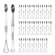 알레알레 커플용 다기능 혀클리너 칫솔 2종 x 4p 세트01 실리콘 그레이, 3세트, 8개