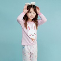 올로미미 아동용 밀키바니 9부 자가드 실내복 상하 세트