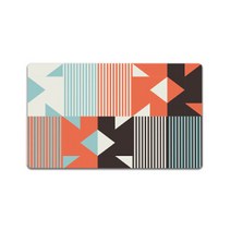 연우 미끄럼방지 방수 PVC 주방매트, 빈티지레드라인