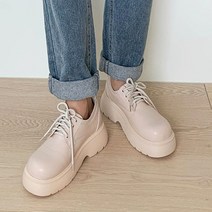 여성용 포에드 스퀘어 통굽 키높이 옥스포드 로퍼 SHE5357