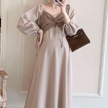플리츠카라 임산부 원피스