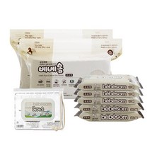 베베솜 무표백 순면100 유아 건티슈 휴대용 10p x 3팩 + 20p x 2팩 + 리필형 100p x 2팩 + 지퍼백 세트, 1세트
