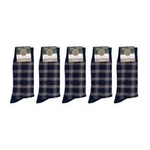 TS7 남성용 스포츠 솔잎 정장 양말 체크 5족