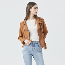 비엔엑스 여성용 스웨이드 카라 레더 긴팔 자켓 BU1JK001L0