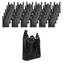 스위스녹스 손잡이 마트 시장 검정 비닐 봉투, 36L, 200매