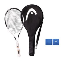 [윌슨110스쿼시] 헤드 테니스 사이버 프로 라켓 + 손목밴드 13cm 2p 세트, 블랙 + 화이트(라켓), 랜덤발송(손목밴드)