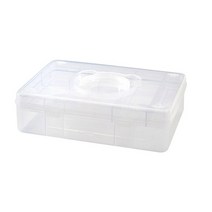 생각나래 생각정리 다용도 플라스틱 대용량 보관 상자 1단, 투명한 화이트, 1개