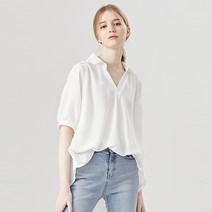 탱커스 숄더 레이스 포인트 언발 블라우스 TU1BL042L0