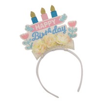 이자벨홈 생일파티 머리띠 조화케이크, 혼합색상, 1개