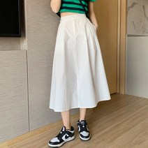 페이퍼먼츠 뒷밴딩 플레어 데일리 스커트 01751