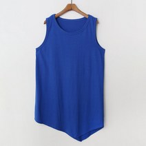 여성용 아이엠수 컬러 언발 롱 민소매 티셔츠