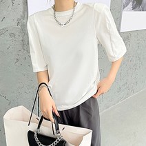 비비에모 여성용 봉긋 절개라인 고퀄원단 무지 반팔 티셔츠 01443